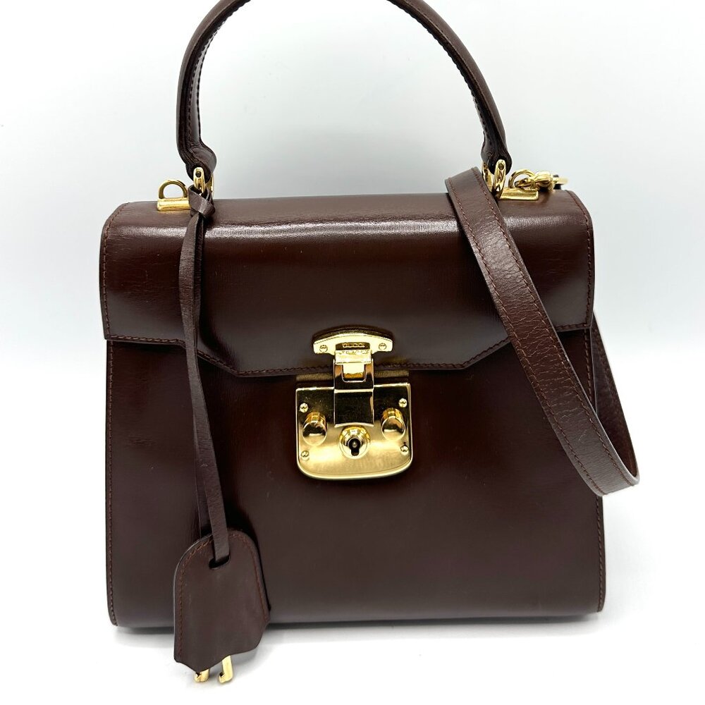 Gucci Brown GHW Top Handle w/Strap